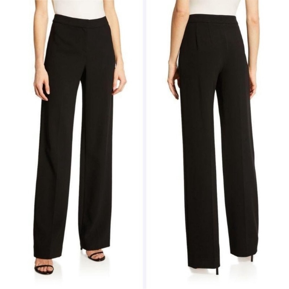 St. John Caviar Santana knit Straight Leg high rise pull-on Pants